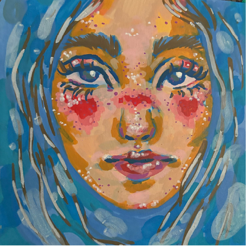 Fille dans l'eau acrylique